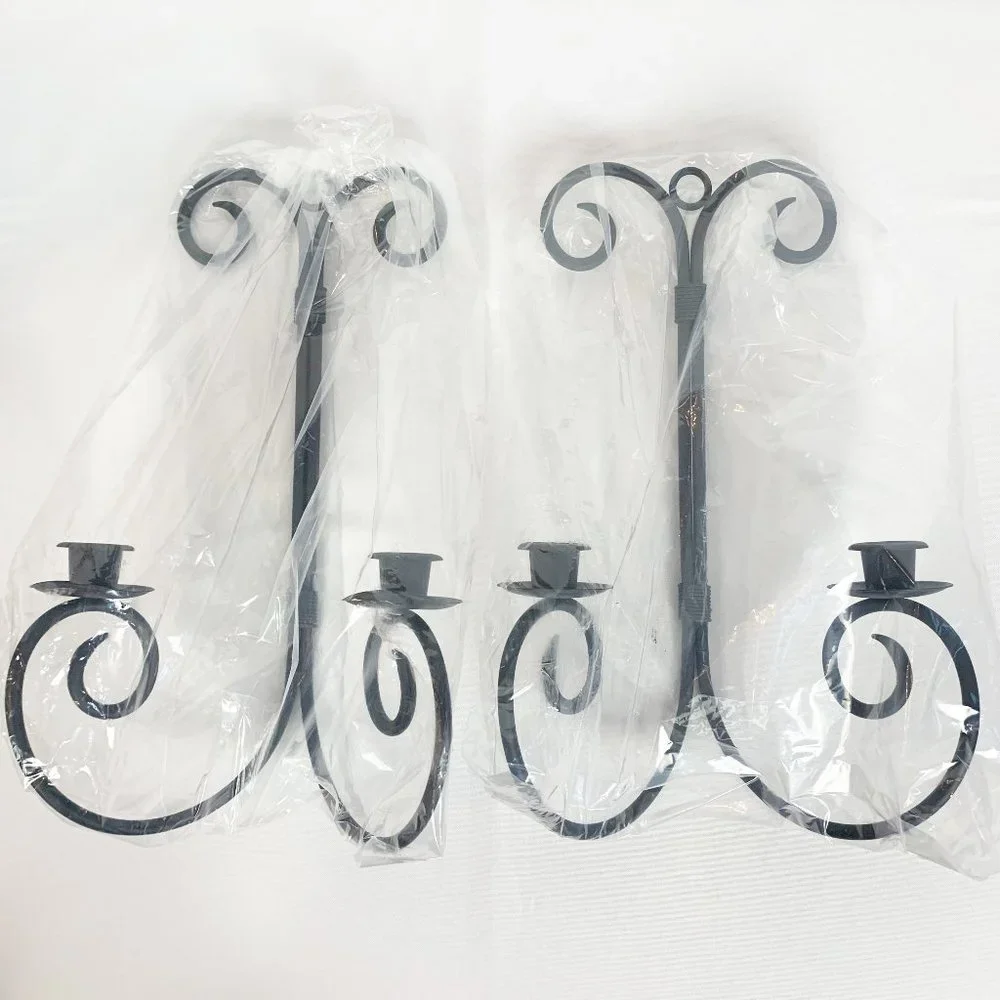 PartyLite Revere Wrought Iron Black Wall Sconce P7752 New in Original Box - Picture 8 of 9